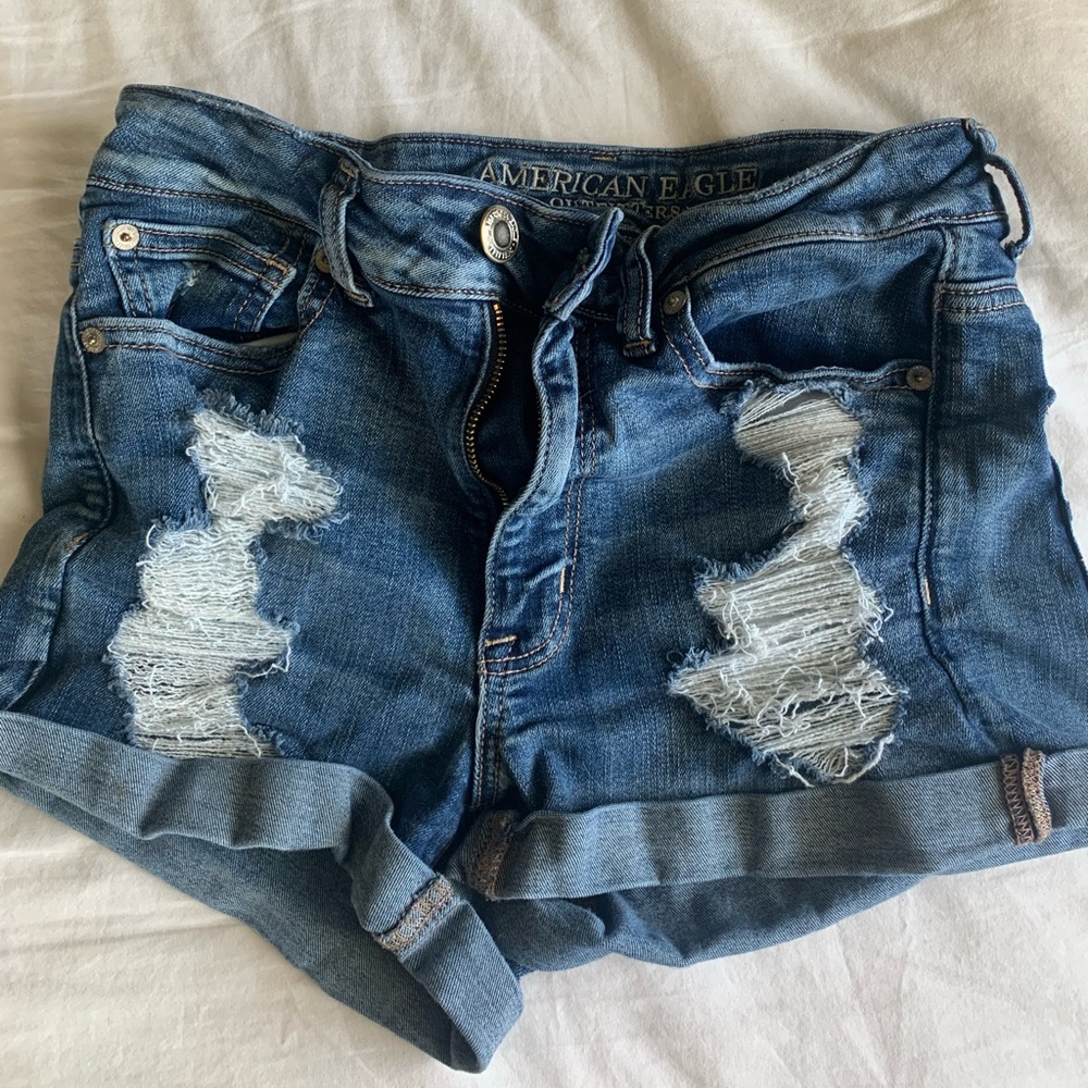 American eagle high waisted ripped shorts